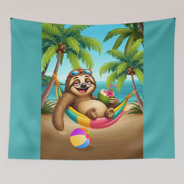 Item preview, SAMMY SLOTH'S IDEA OF A GREAT BEACH DAY designed and sold by Tammera.