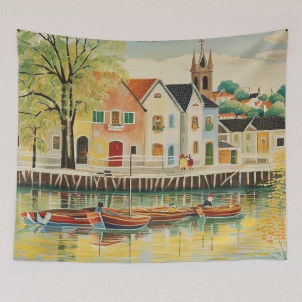 Item preview, Across the river to Totnes5（watercolour + AI） designed and sold by artsmeow.