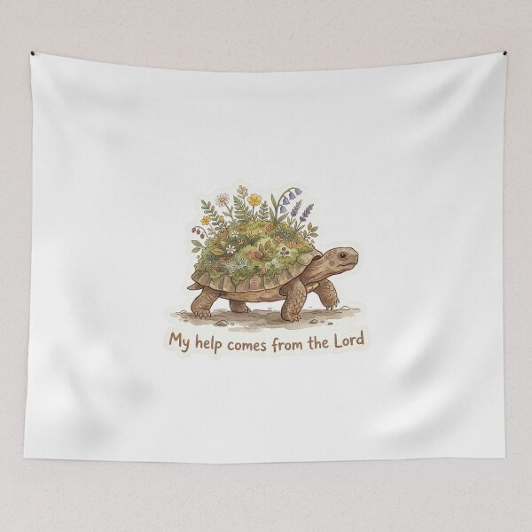 Item preview, Christian Cottagecore Tortoise Home Tote Bag Psalm 121 My Help Comes From the Lord Gift designed and sold by Small & Beloved.