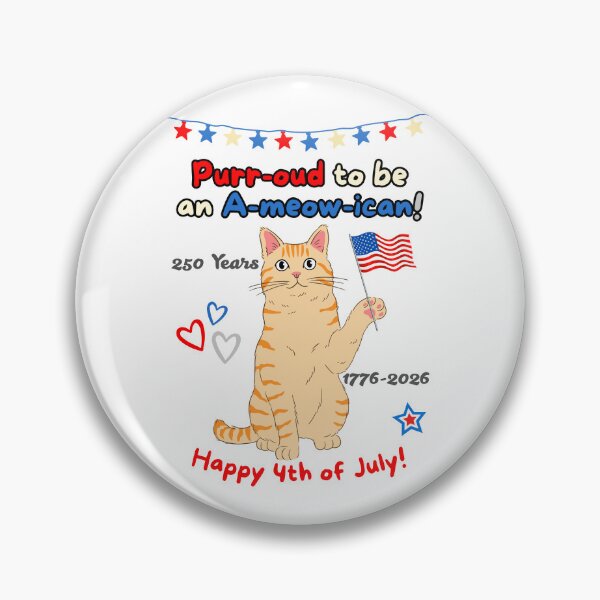 Item preview, 4th of July 250th Purr-oud Orange Cat designed and sold by MYCatStuff.