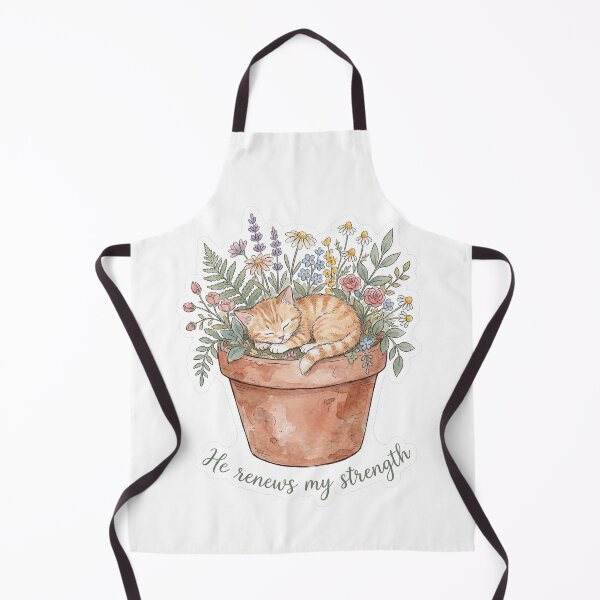 Item preview, Christian Cottagecore Kitten Flower Pot Tote Bag Isaiah 40 He Renews My Strength Faith Gift designed and sold by Small & Beloved.