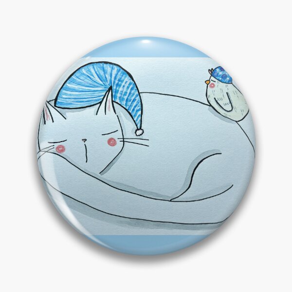 Item preview, Napping with Friends - Dream Core White Cat and Bird Mixed Media - Day 363 of 365  designed and sold by BeeandKiwi.