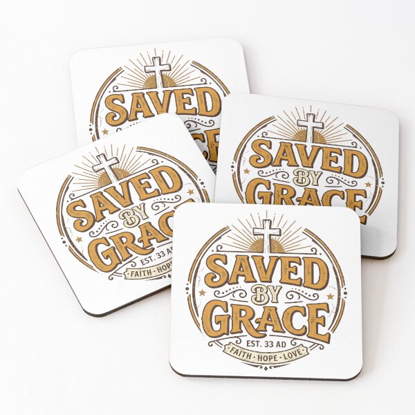 Item preview, Saved By Grace Vintage Emblem - Retro Christian Faith Cross designed and sold by NicoVeithen.