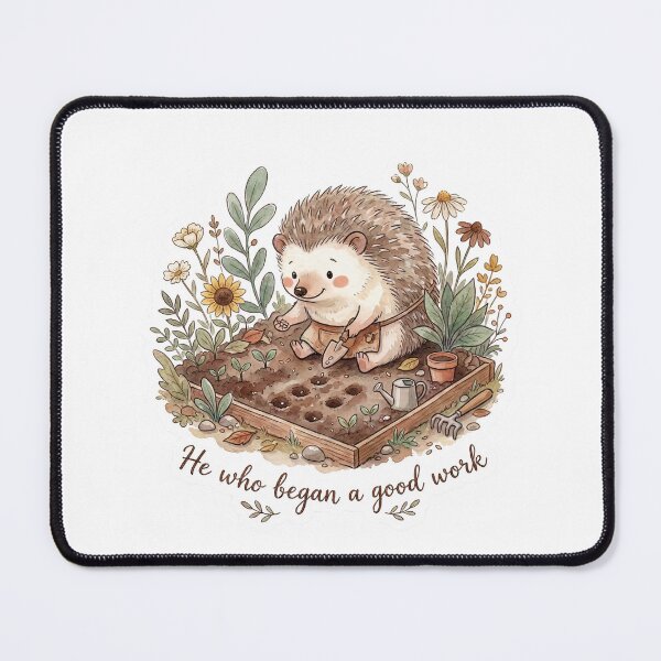 Item preview, Christian Cottagecore Hedgehog Seeds Tote Bag Philippians 1 Good Work Bible Verse Faith Gift designed and sold by Small & Beloved.