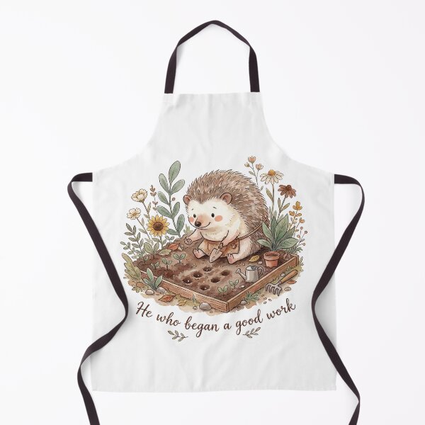 Artikelvorschau, Christliche Tragetasche im Cottagecore-Stil mit Igelsamen-Motiv und Bibelvers aus Philipper 1: Gute Taten – ein Geschenk des Glaubens entworfen und verkauft von Small & Beloved.