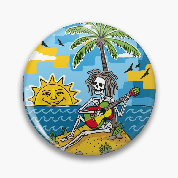 Item preview, Reggae Skeleton Plays Guitar for Slow Living on Island designed and sold by sXe-art.