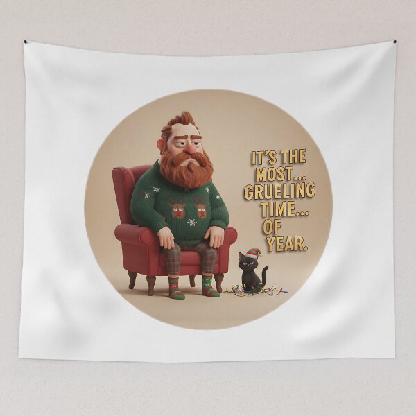 Item preview, Grueling Time of Year — Holiday Exhaustion Art designed and sold by Mora Atelier Designs.