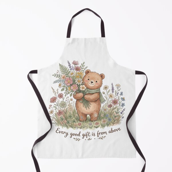 Item preview, Christian Cottagecore Bear Wildflowers Tote Bag James 1 Every Good Gift Bible Verse Faith designed and sold by Small & Beloved.