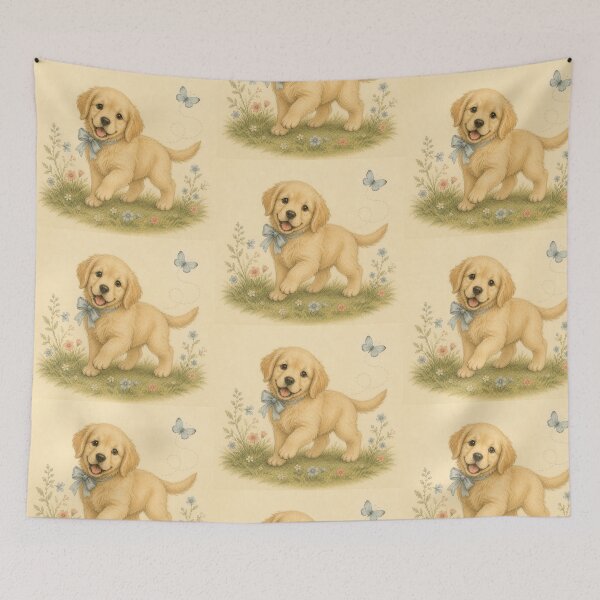 Item preview, Golden Retriever Puppy Dog Floral Baby Nursery Room designed and sold by DogGonePeople.