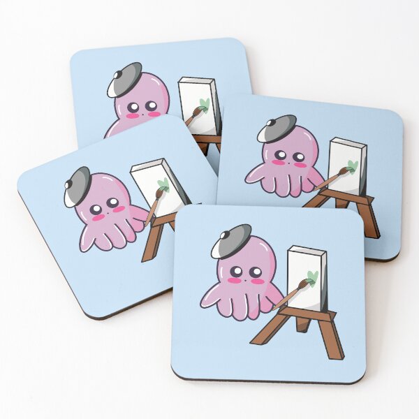 Item preview, Painting Octopus - Kawaii Octopus Artist Illustration designed and sold by SoftBiteArt.
