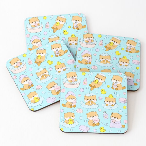 Item preview, Kawaii Otter Bubble Bath Pattern designed and sold by Soft Berry Studio.