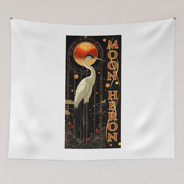 Item preview, Mystic Moon Heron Art Deco designed and sold by Szpaku desart .