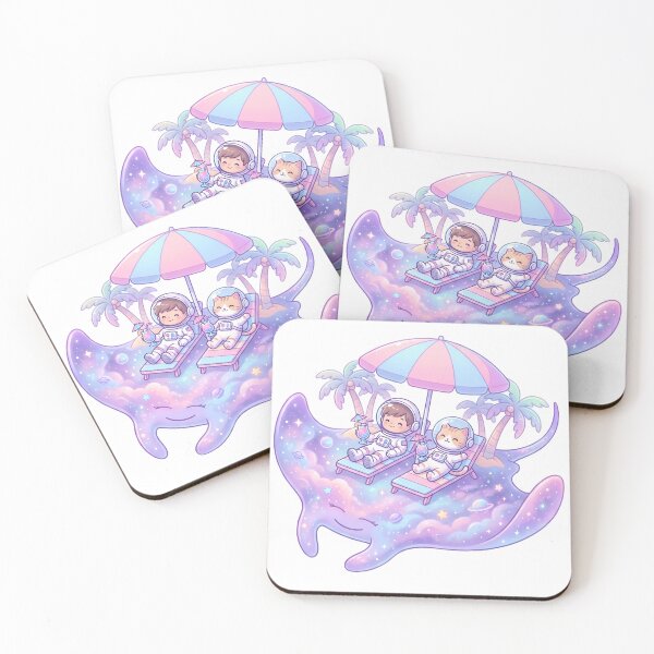 Item preview, Kawaii Cosmic Vacation Astronauts designed and sold by MHArtSpace.