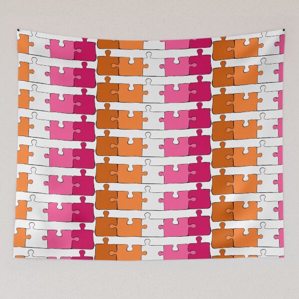 Item preview, Lesbian Puzzle Pieces Pride Flag designed and sold by HarveyHandcraftsandDesigns.