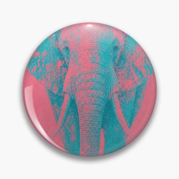 Item preview, Electric Turquoise Elephant — Pink Retro Painting designed and sold by Jandedan.