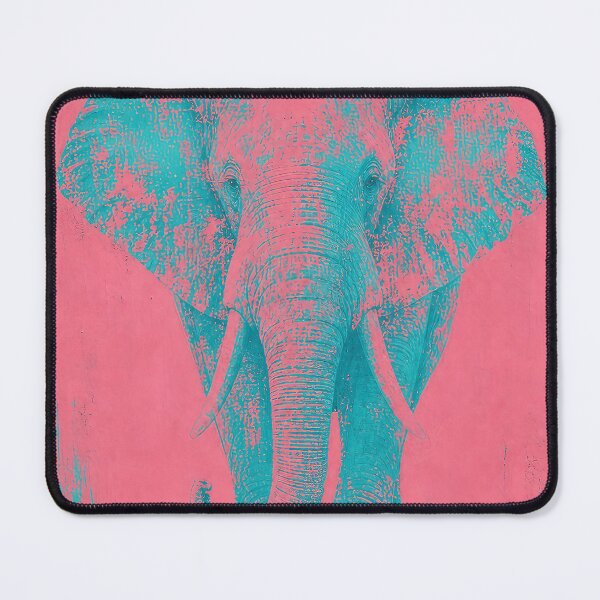 Item preview, Electric Turquoise Elephant — Pink Retro Painting designed and sold by Jandedan.