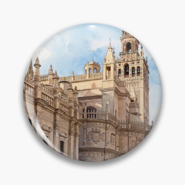 Item preview, Giralda Tower & Cathedral in Watercolor Style — Digital Art Transformation from Real Photography designed and sold by M.ALK.Watercolor.