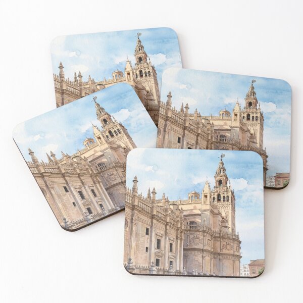Item preview, Giralda Tower & Cathedral in Watercolor Style — Digital Art Transformation from Real Photography designed and sold by M.ALK.Watercolor.
