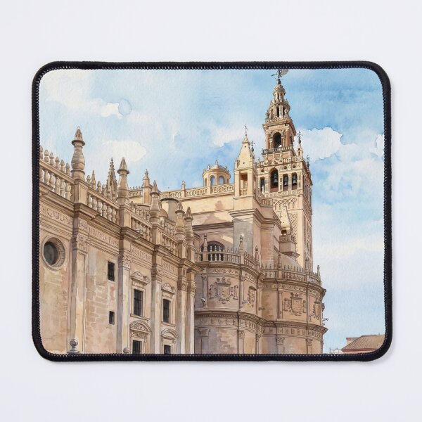 Item preview, Giralda Tower & Cathedral in Watercolor Style — Digital Art Transformation from Real Photography designed and sold by M.ALK.Watercolor.