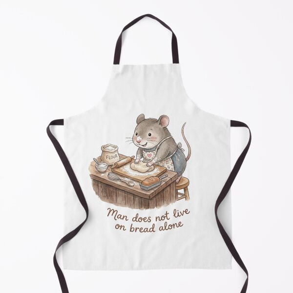 Item preview, Christian Cottagecore Mouse Baking Tote Bag Matthew 4 Not By Bread Alone Bible Verse Gift designed and sold by Small & Beloved.