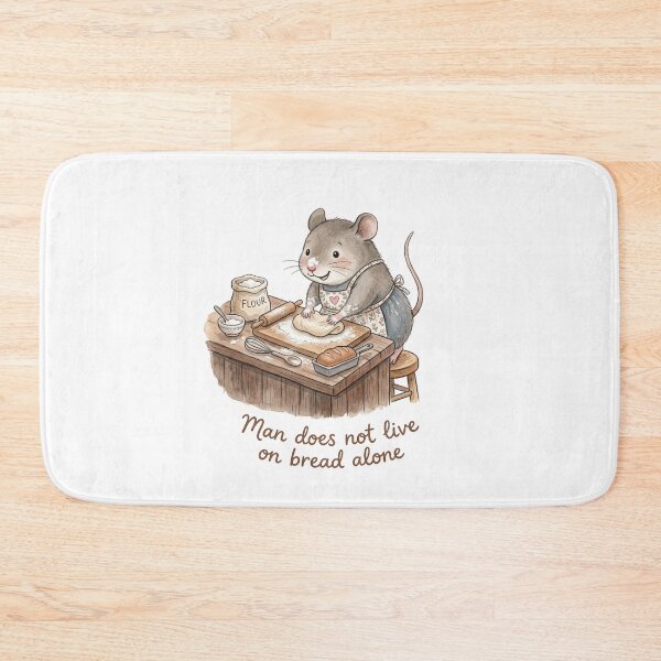 Item preview, Christian Cottagecore Mouse Baking Tote Bag Matthew 4 Not By Bread Alone Bible Verse Gift designed and sold by Small & Beloved.