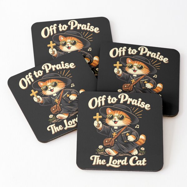 Item preview, Off to Praise The Lord Cat – Funny Christian Cat Meme, Cute Religious Humor, Church Vibes Kitty, Faith Based Animal Design designed and sold by Ladys-Gents.