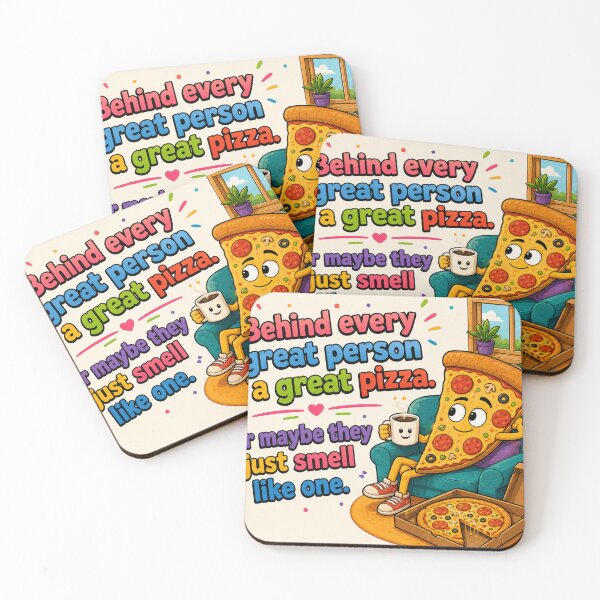 Item preview, Behind Every Great Person Is a Great Pizza Funny Quote Art designed and sold by riki2365.
