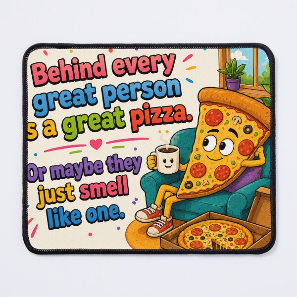 Item preview, Behind Every Great Person Is a Great Pizza Funny Quote Art designed and sold by riki2365.