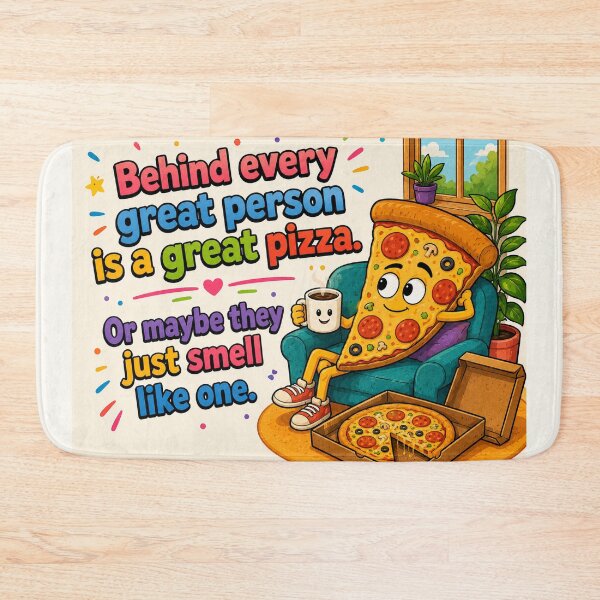 Item preview, Behind Every Great Person Is a Great Pizza Funny Quote Art designed and sold by riki2365.
