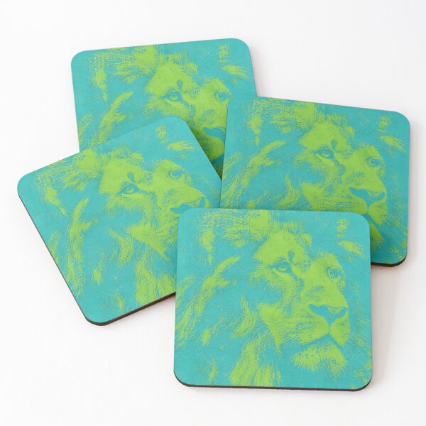 Item preview, Electric Lion — Turquoise Retro Painting designed and sold by Jandedan.