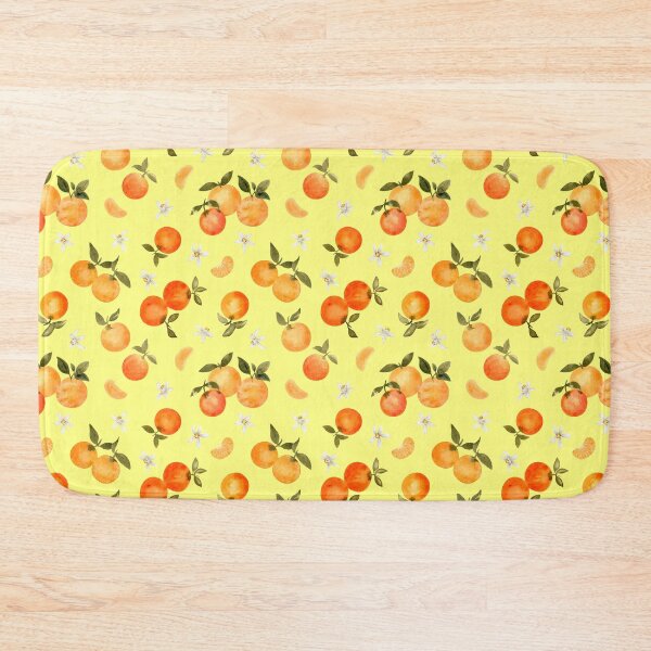 Item preview, Oranges and Orange Blossoms in Watercolor (Yellow Background) designed and sold by andrebalest.art.