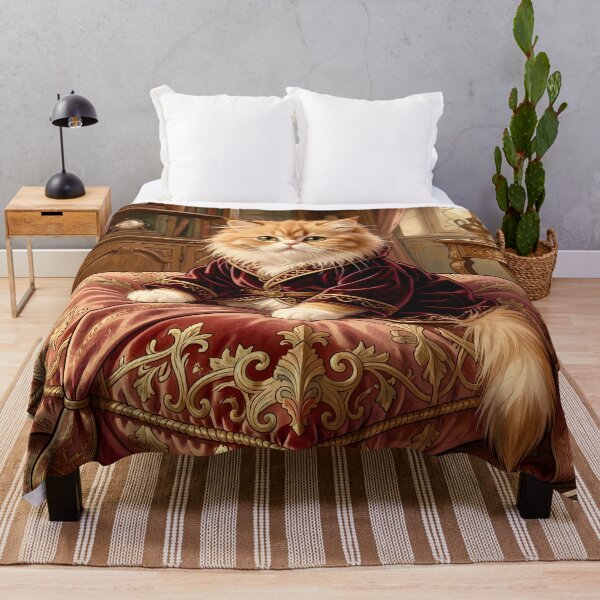 Item preview, Klimt Persian Cat on Red Pillow designed and sold by Vicky Brago-Mitchell®.