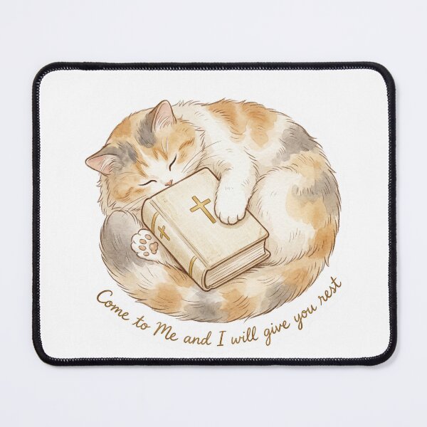Item preview, Christian Cottagecore Cat Bible Tote Bag Matthew 11 Come to Me Rest Bible Verse Faith Gift designed and sold by Small & Beloved.