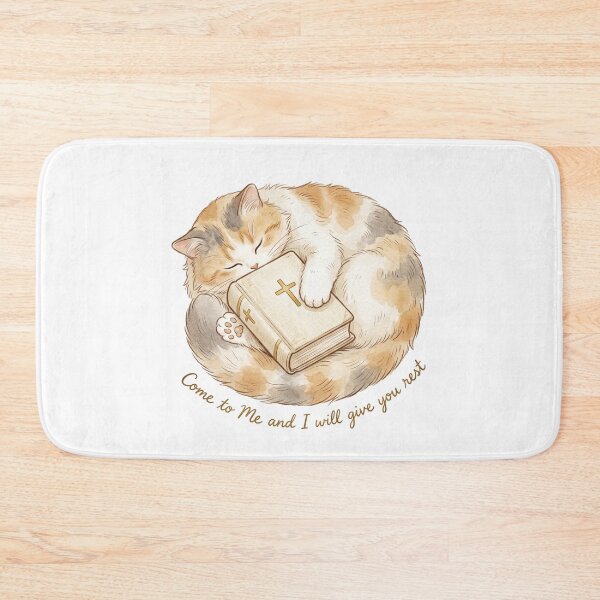Item preview, Christian Cottagecore Cat Bible Tote Bag Matthew 11 Come to Me Rest Bible Verse Faith Gift designed and sold by Small & Beloved.