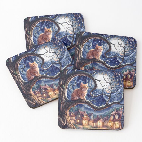 Item preview, Klimt Cat in Starry Night Sky designed and sold by Vicky Brago-Mitchell®.