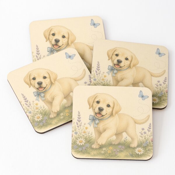 Item preview, Yellow Lab Puppy Dog Floral Baby Nursery Room designed and sold by DogGonePeople.