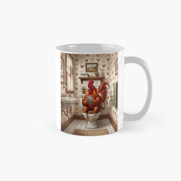 Item preview, Rooster on The Toilet with a Cell Phone designed and sold by DamesStudios.