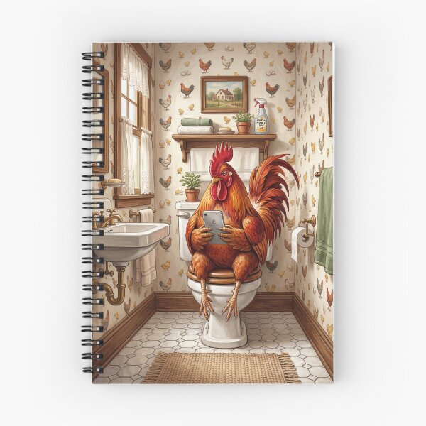 Item preview, Rooster on The Toilet with a Cell Phone designed and sold by DamesStudios.