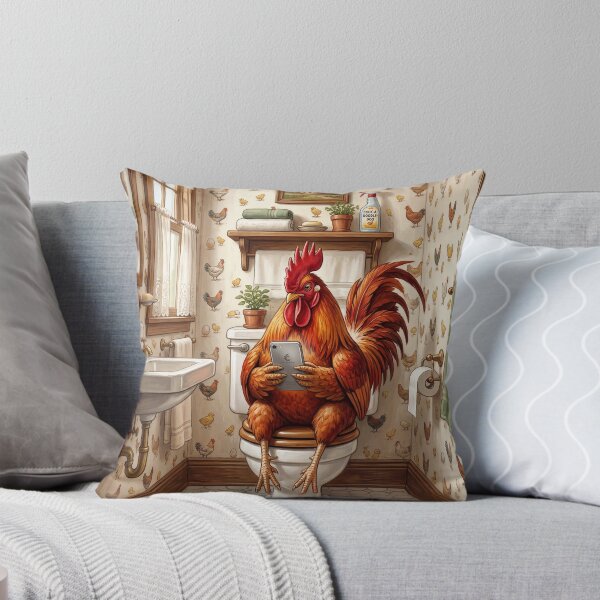 Item preview, Rooster on The Toilet with a Cell Phone designed and sold by DamesStudios.