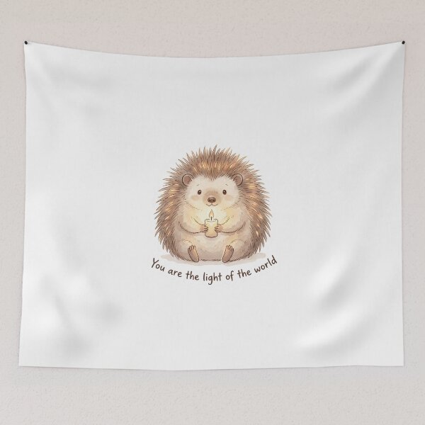 Item preview, Christian Cottagecore Porcupine Candle Tote Bag Matthew 5 Light of the World Bible Verse Gift designed and sold by Small & Beloved.