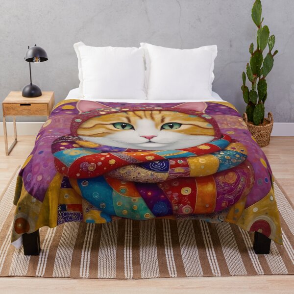 Item preview, Klimt Cat with Colorful Costume designed and sold by Vicky Brago-Mitchell®.