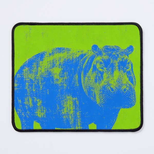 Item preview, Electric Blue Hippo — Green Retro Painting designed and sold by Jandedan.