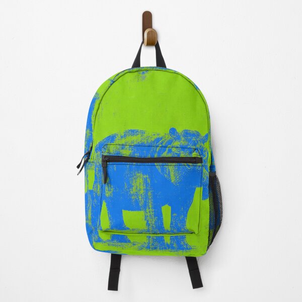 Item preview, Electric Blue Hippo — Green Retro Painting designed and sold by Jandedan.