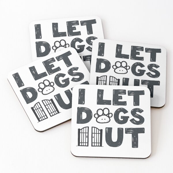Item preview, I let dogs out with paw print and open gates designed and sold by Prints by Mat.