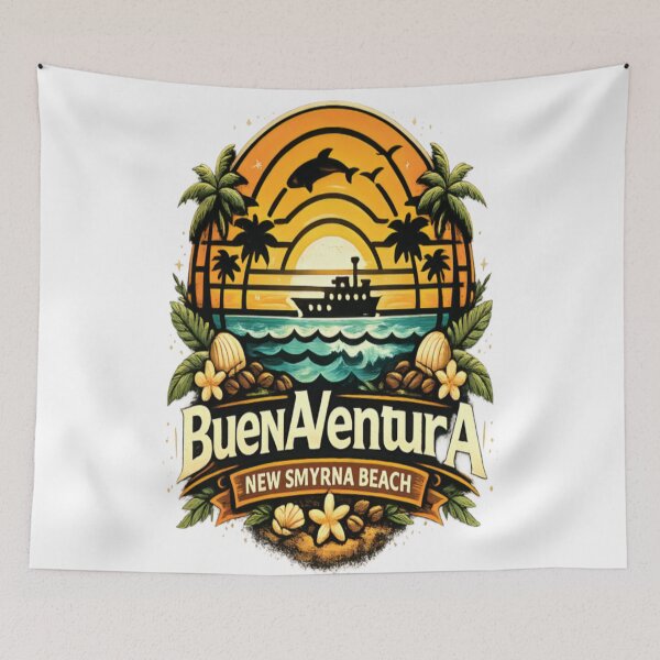 Item preview, Buenaventura New Smyrna Beach Vintage Sunset Florida Vacation designed and sold by CatLovers Studio.