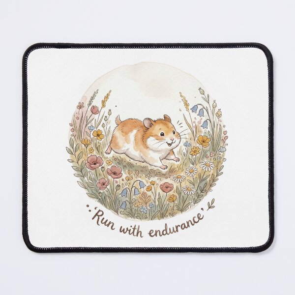 Item preview, Christian Cottagecore Hamster Wildflowers Tote Bag Hebrews 12 Run With Endurance Bible Verse designed and sold by Small & Beloved.