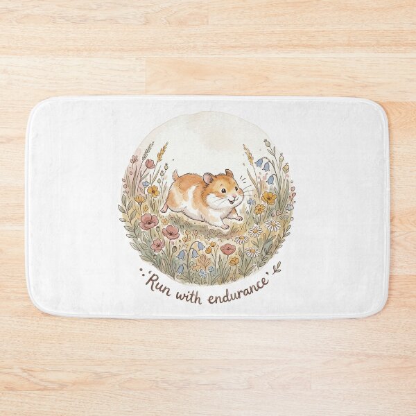 Item preview,  Christian Cottagecore Hamster Wildflowers Tote Bag Hebrews 12 Run With Endurance Bible Verse designed and sold by Small & Beloved.
