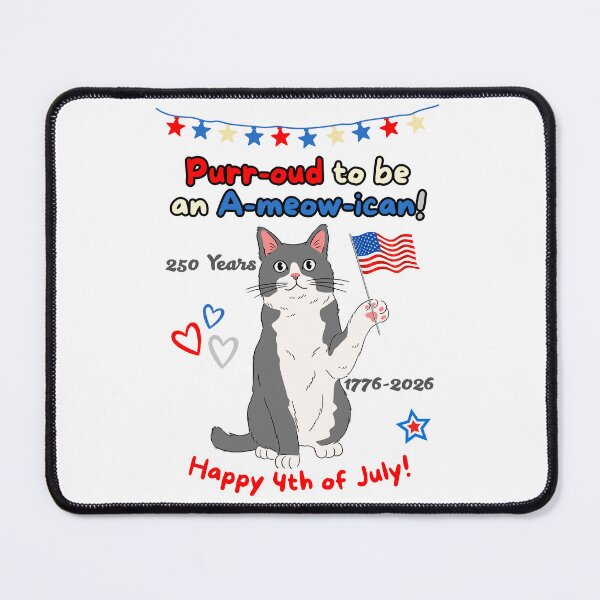 Item preview, 4th of July 250th Purr-oud Gray Cat designed and sold by MYCatStuff.