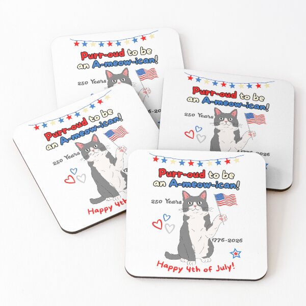 Item preview, 4th of July 250th Purr-oud Gray Cat designed and sold by MYCatStuff.