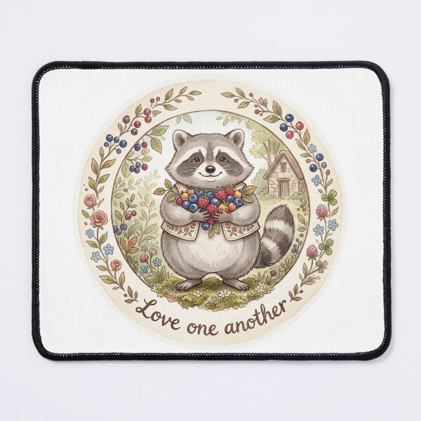 Item preview, Christian Cottagecore Raccoon Berries Tote Bag John 13 Love One Another Bible Verse Faith Gift designed and sold by Small & Beloved.